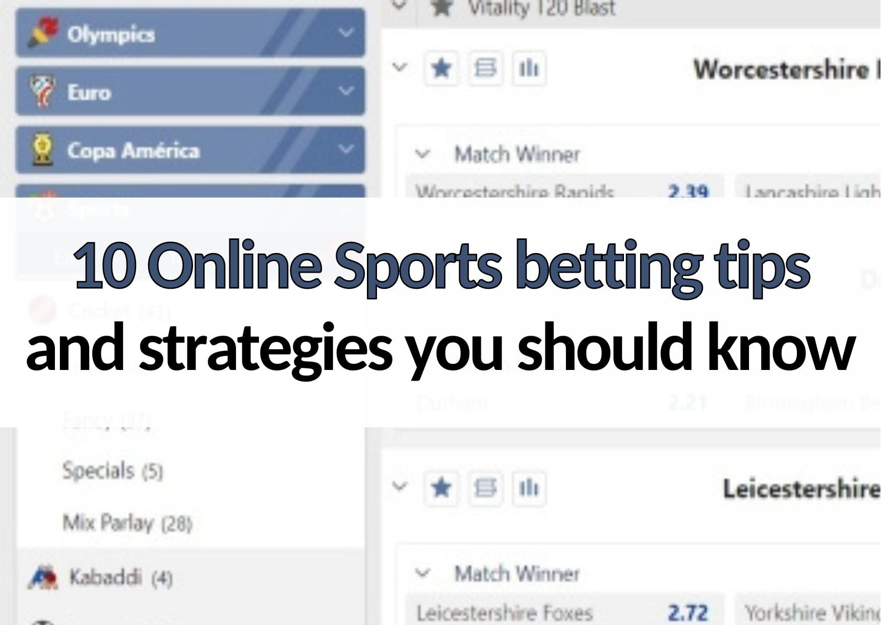 10 Online Sports betting tips and strategies you should know