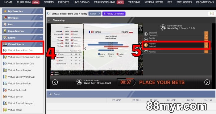 what is virtual tennis betting online tutorial step 2