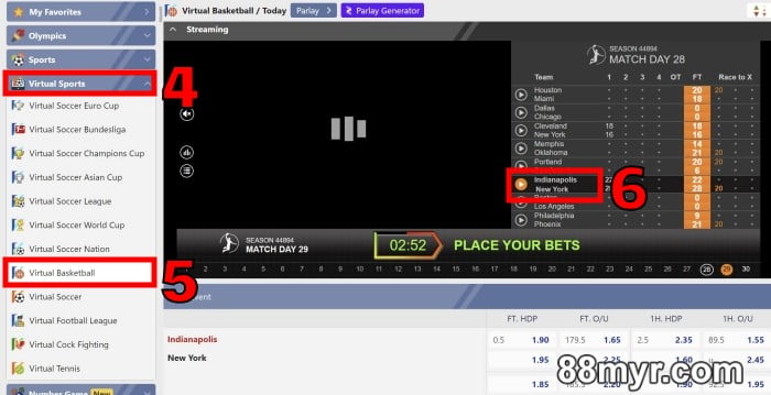virtual basketball betting guide by 88myr step 2