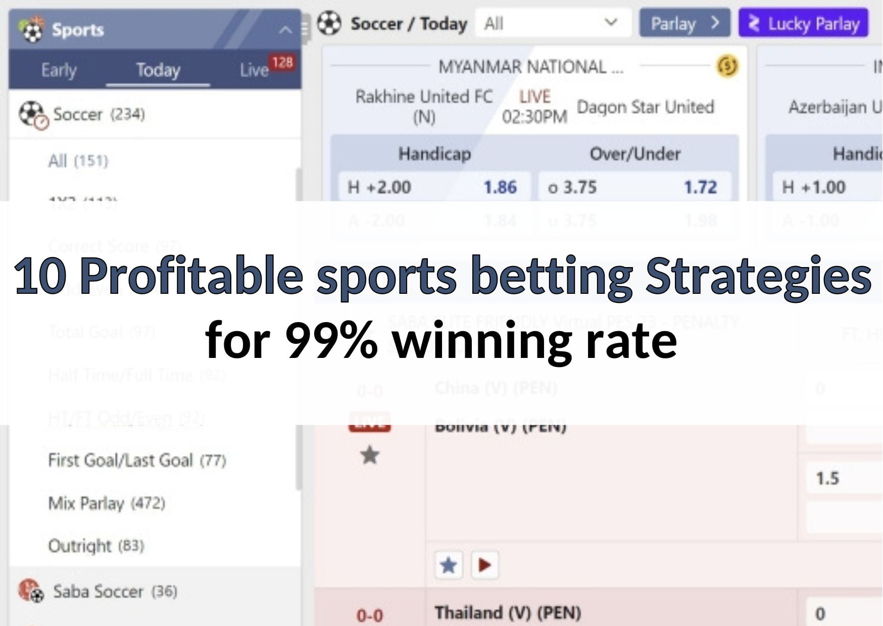 10 Profitable sports betting Strategies for 99% winning rate