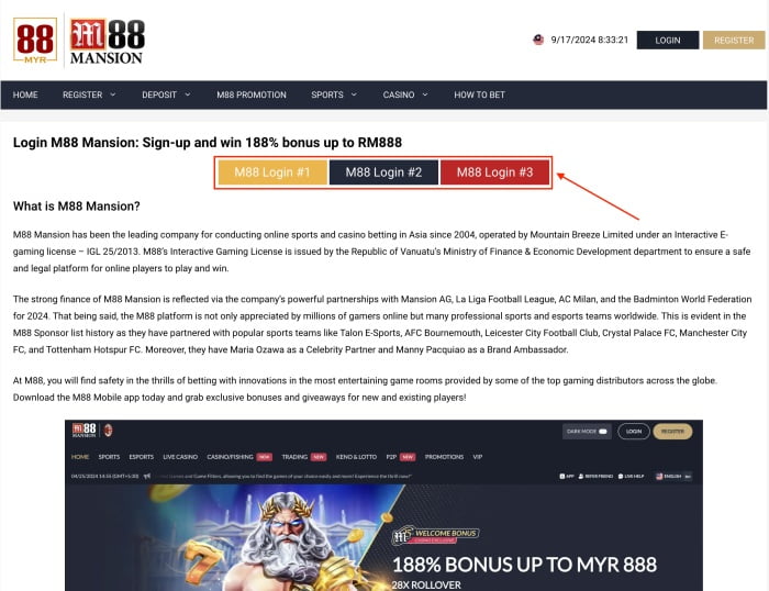 88MYR: Go to the official M88 casino website in Malaysia
