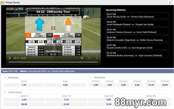 m88 virtual tennis betting online betting options explained