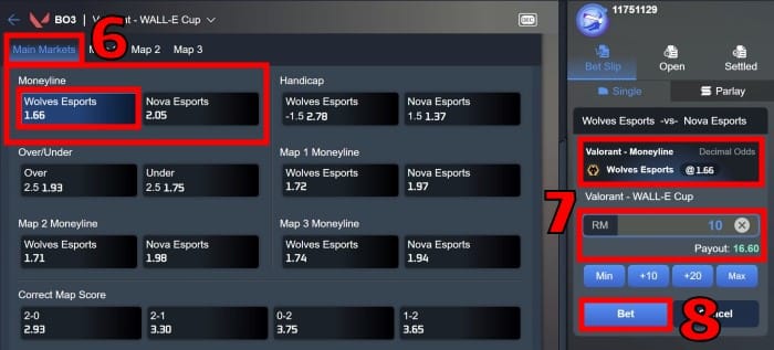 Valorant match betting play at m88 for rm2 only