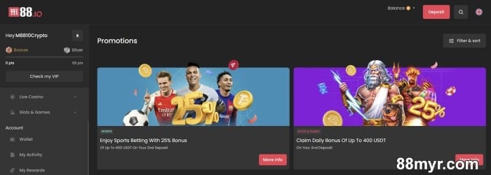 m88io learn how to access and play with crypto promotion