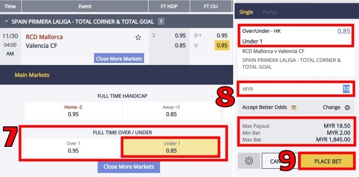 what does over under 1 mean in betting 88myr tutorial step 3