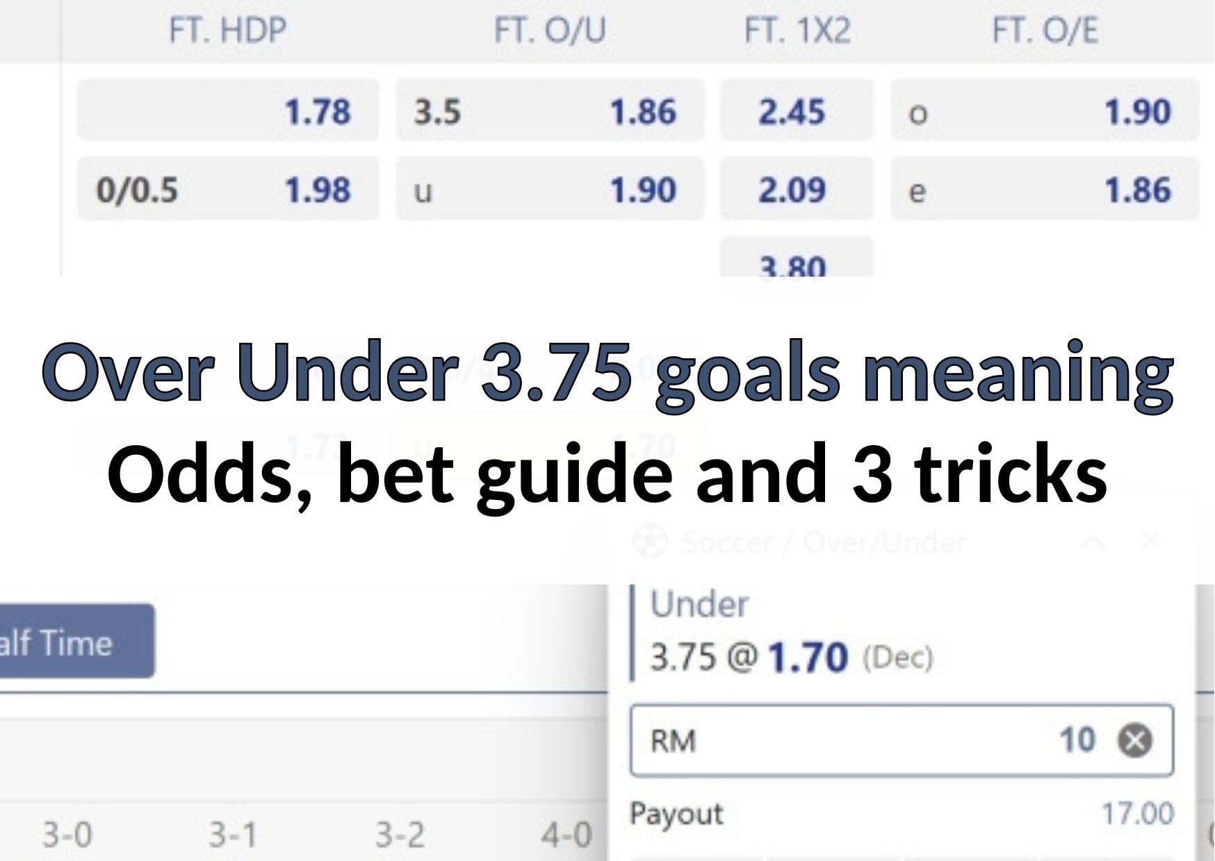 Over Under 3.75 goals meaning Odds, bet guide and 3 tricks