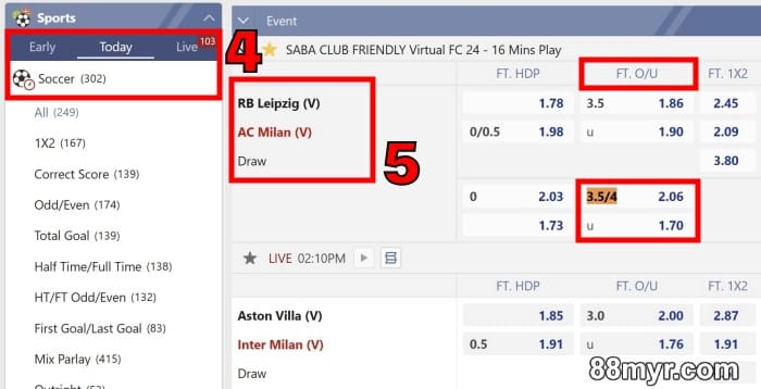 over under 3.75 goals meaning explained with tutorial step 2