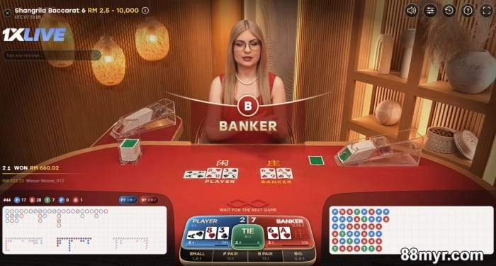 Best Honest Live Dealer Baccarat play at 1xbet