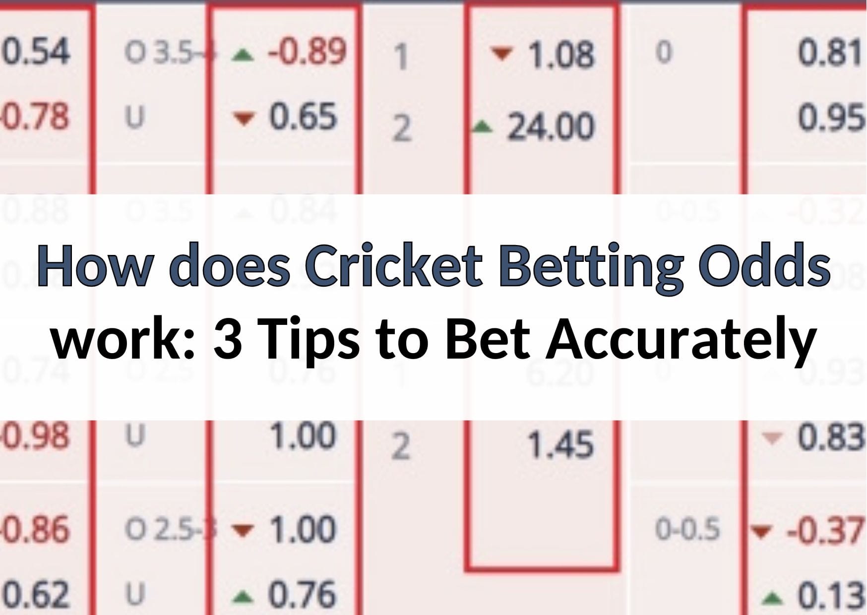 How does Cricket Betting Odds work 3 Tips to Bet Accurately