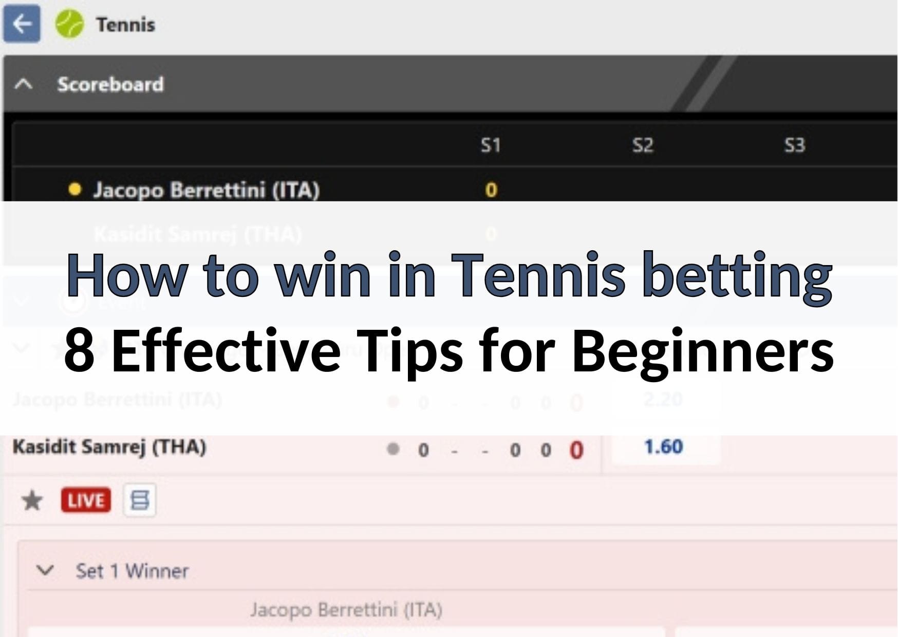 How to win in Tennis betting 8 Effective Tips for Beginners