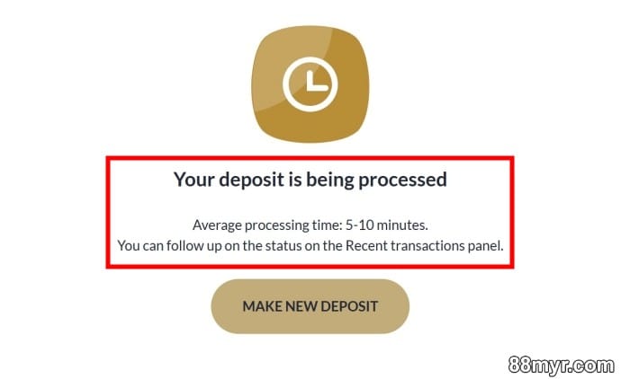 make succesful first deposit to claim m88 promotion