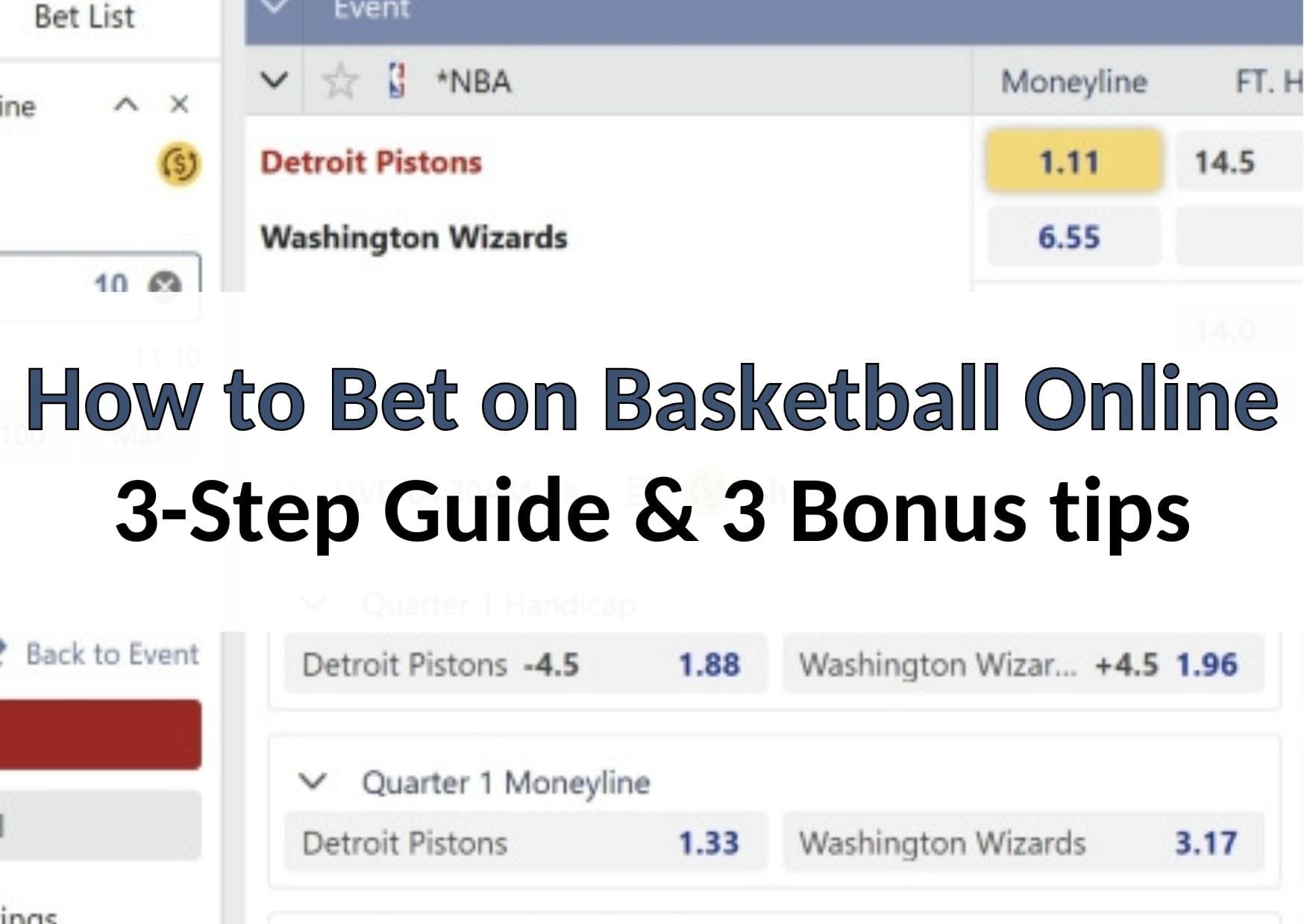 How to Bet on Basketball Online 3-Step Guide & 3 Bonus tips