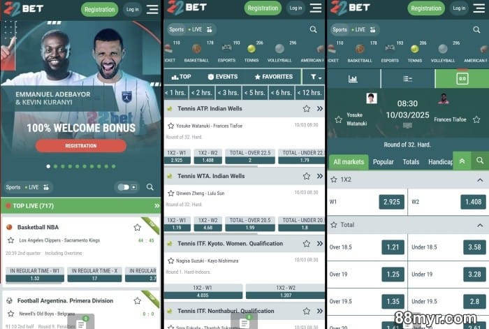 best tennis betting apps 22bet malaysia