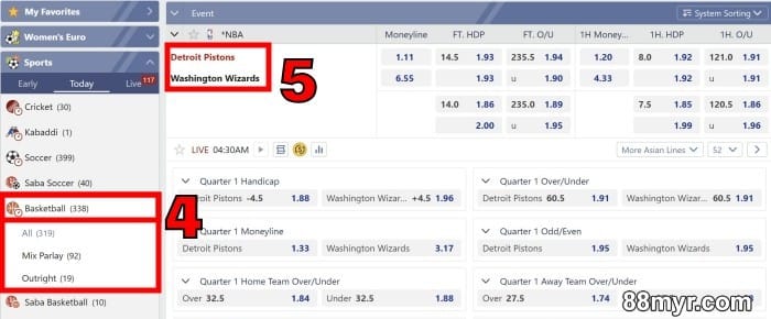 how to bet on basketball games choose your match in step 2