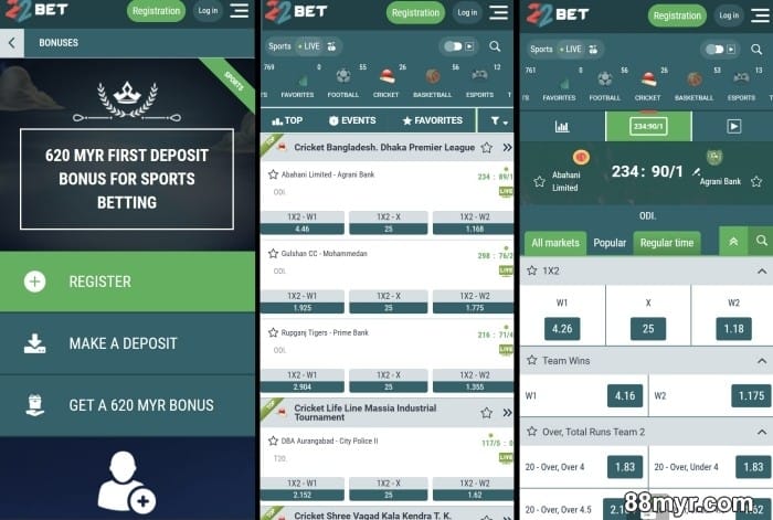 play at 22bet apps for cricket betting in malaysia