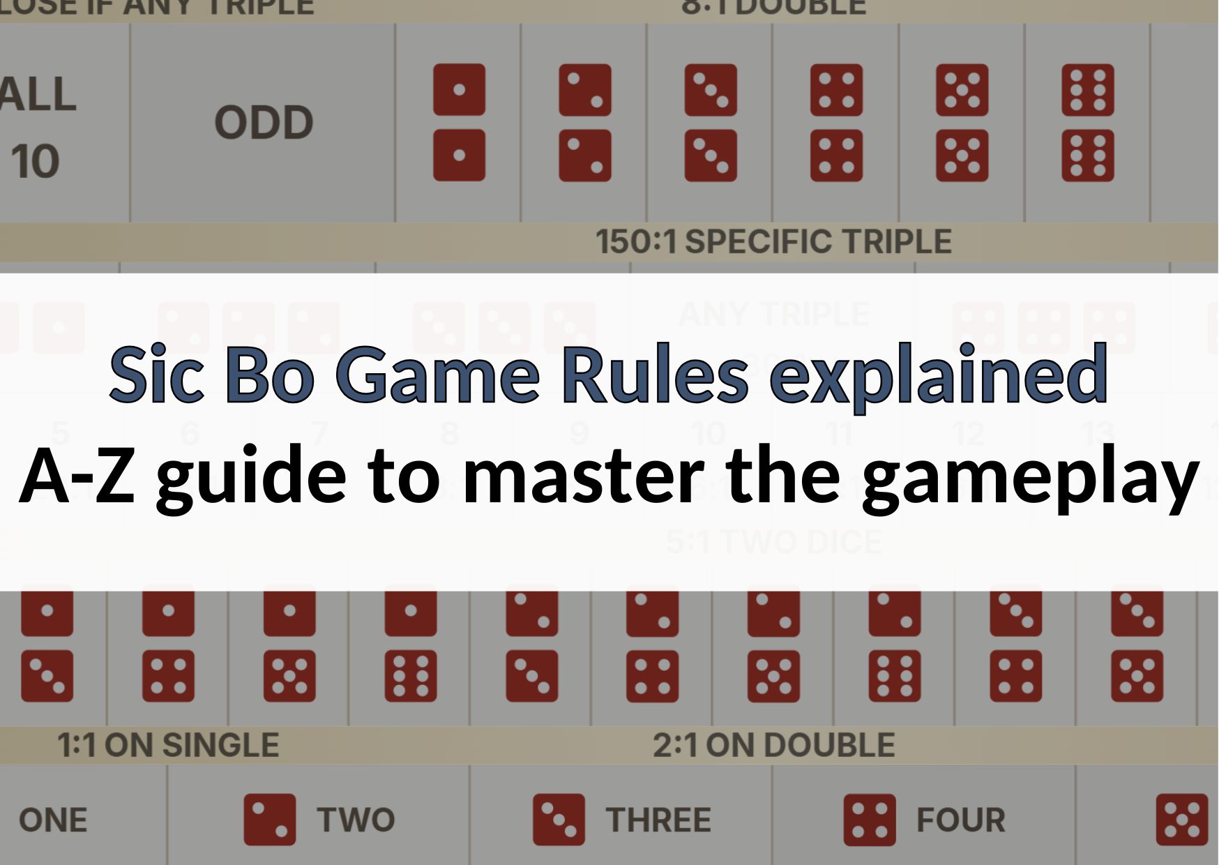 Sic Bo Game Rules explained A-Z guide to master the gameplay