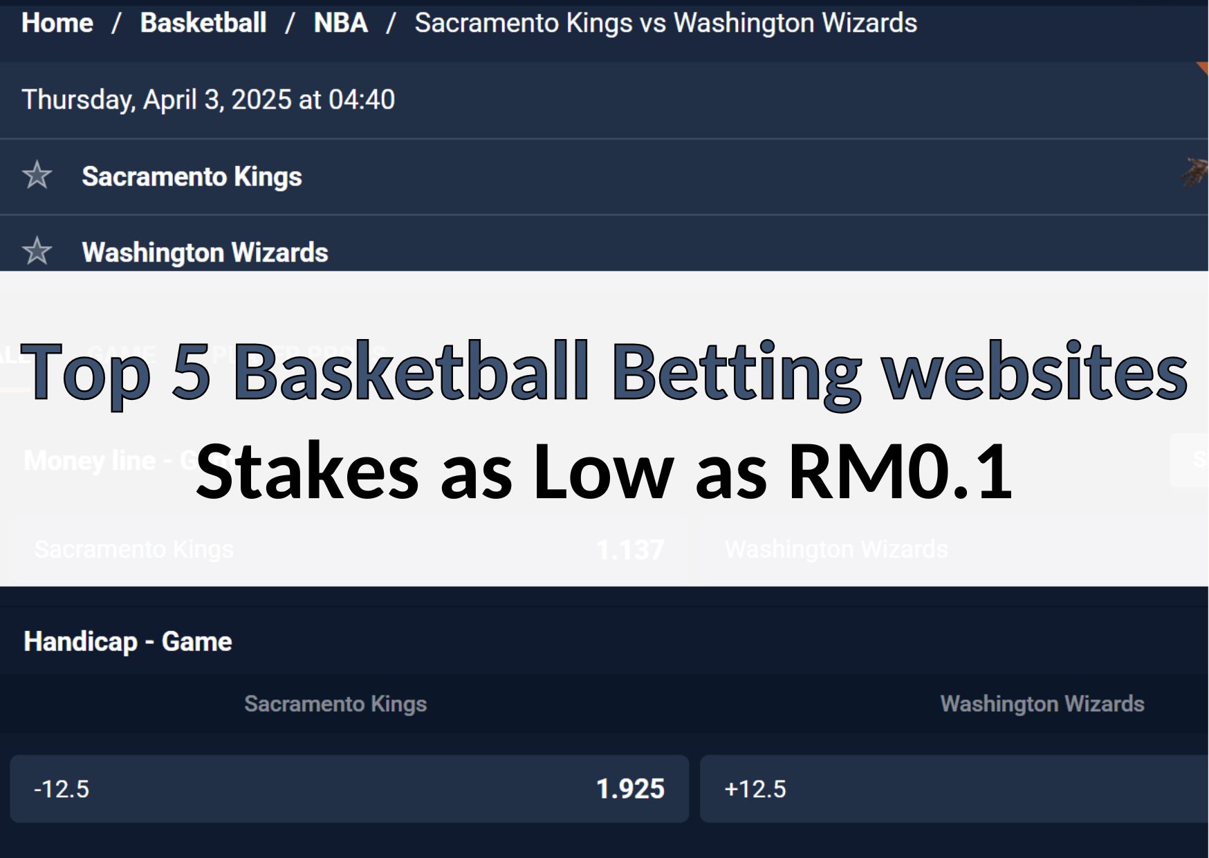 Top 5 Basketball Betting websites - Stakes as Low as RM0.1