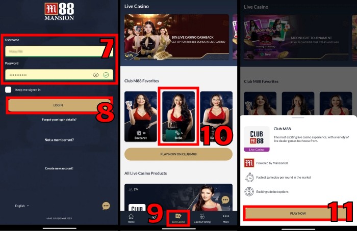 log into m88 sic bo game download app