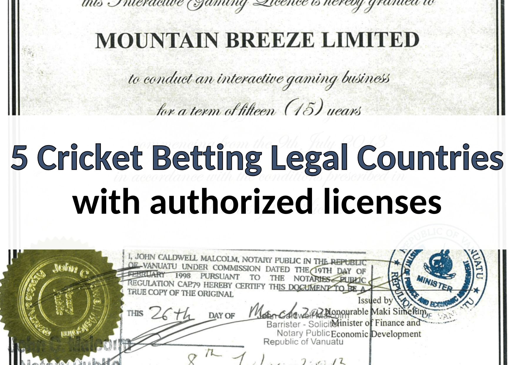 5 Cricket Betting Legal Countries with authorized licenses