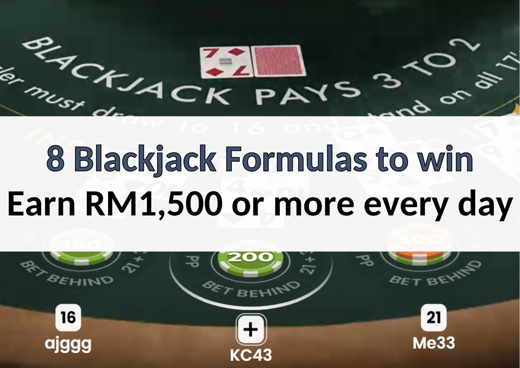 8 Blackjack Formulas to win - Earn RM1,500 or more every day