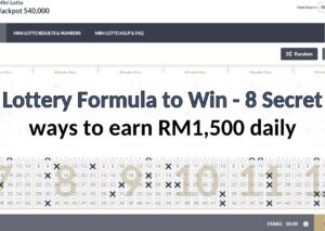 Lottery Formula to Win - 8 Secret ways to earn RM1,500 daily