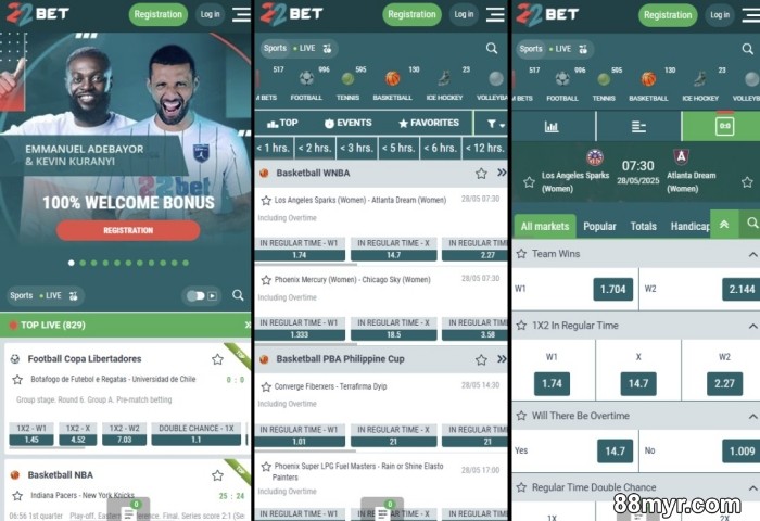 best basketball betting apps 22bet