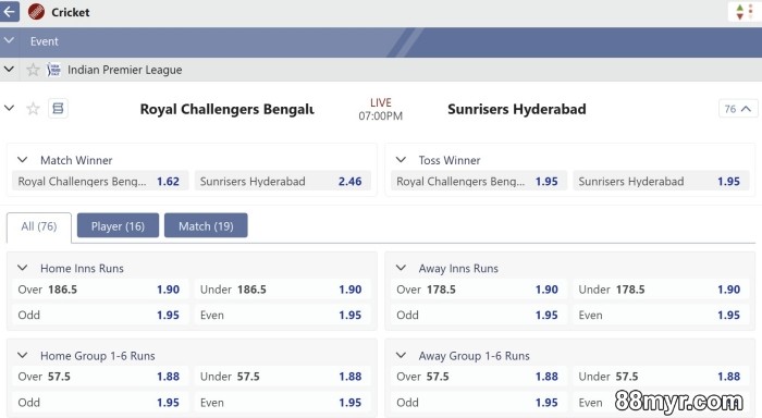 cricket betting prediction tips from 88myr