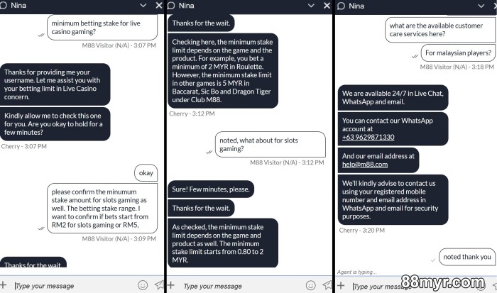 m88 customer service live chat email whatsapp