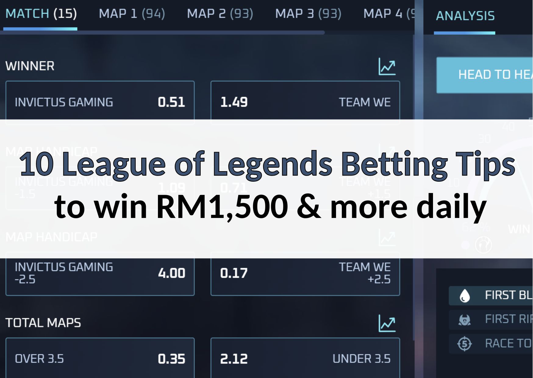 10 League of Legends Betting Tips to win RM1,500 & more daily