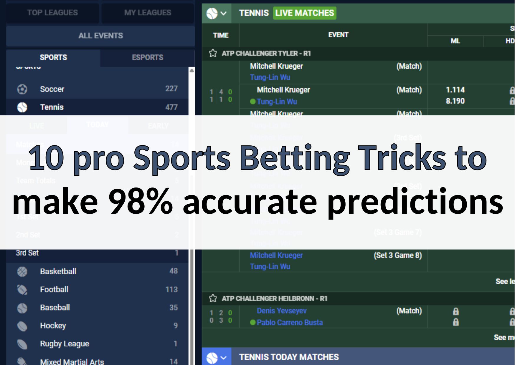 10 pro Sports Betting Tricks to make 98% accurate predictions