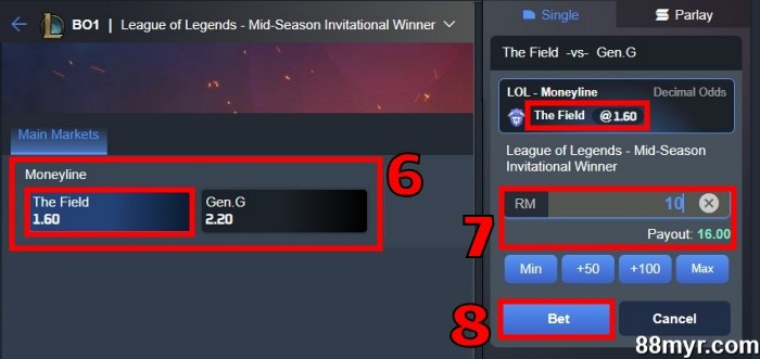 esports betting guide place bet to win step 3