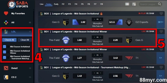 esports betting guide select esports match step 2