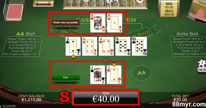 how to play 5 card poker step 3 place a bet to win