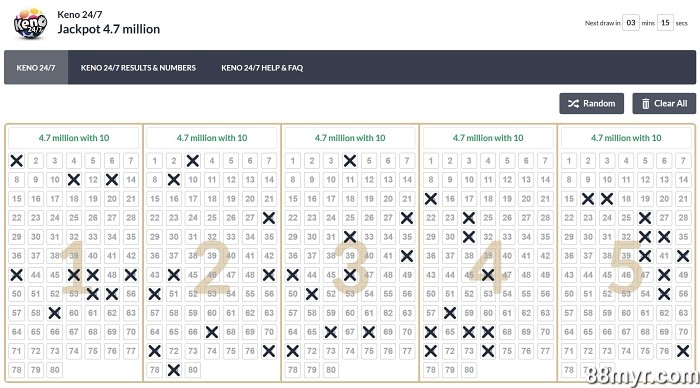 keno techniques to hit jackpots at m88 mansion