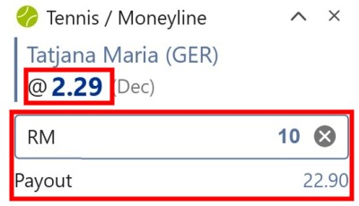 how to bet on tennis betting odds example