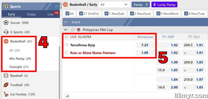 2 way in basketball betting in sportsbook step 2