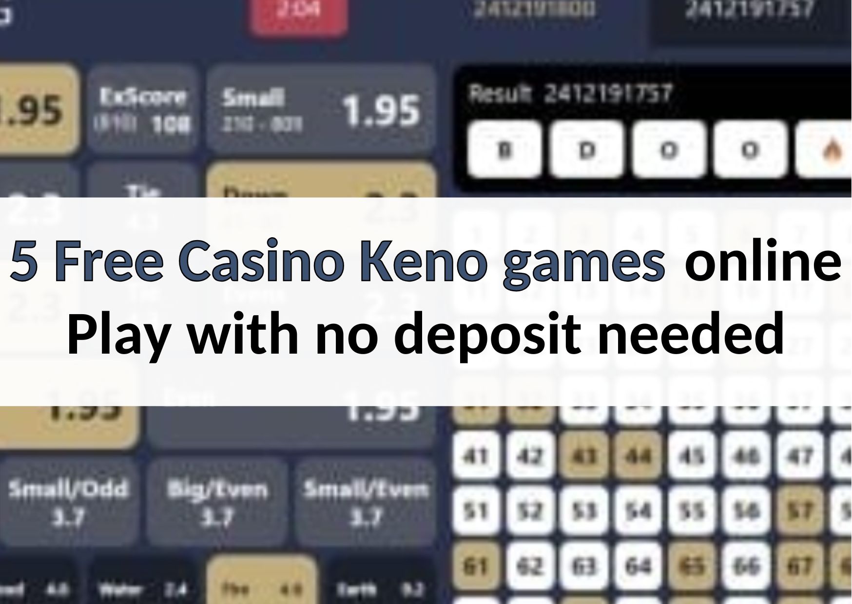 5 free casino keno games