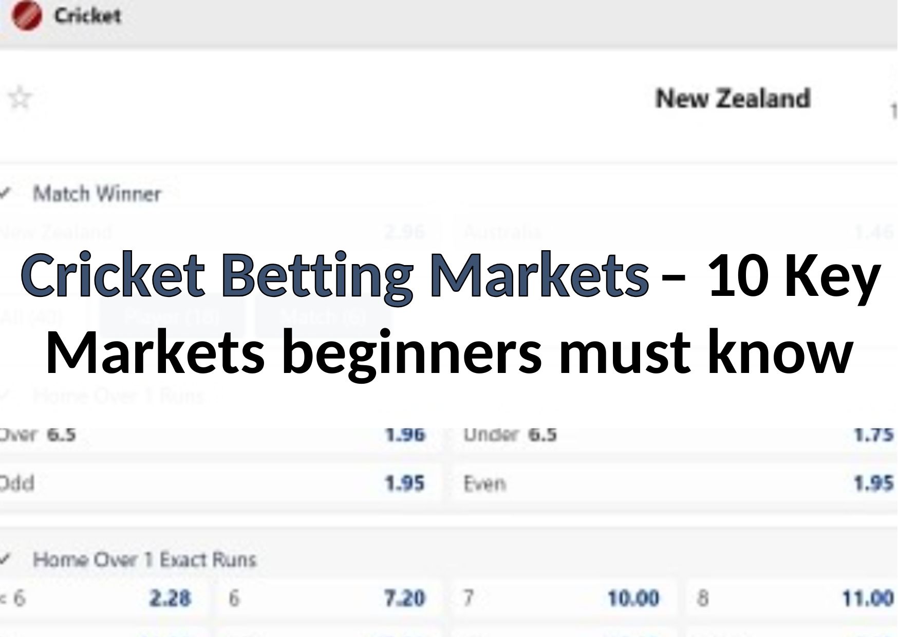 cricket betting markets 10 key markets for beginners