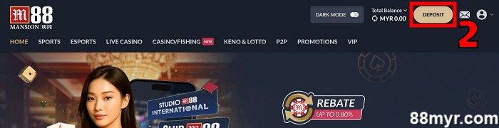 m88 deposit click on deposit step 1