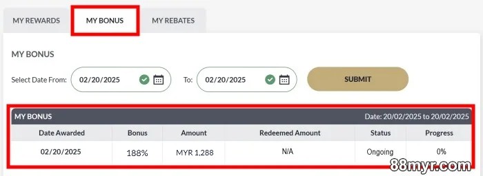 m88 promotion check progress