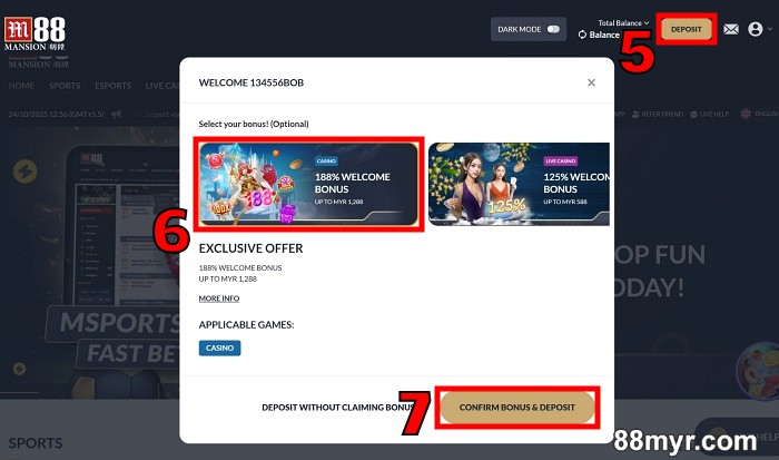 m88 promotion make first deposit