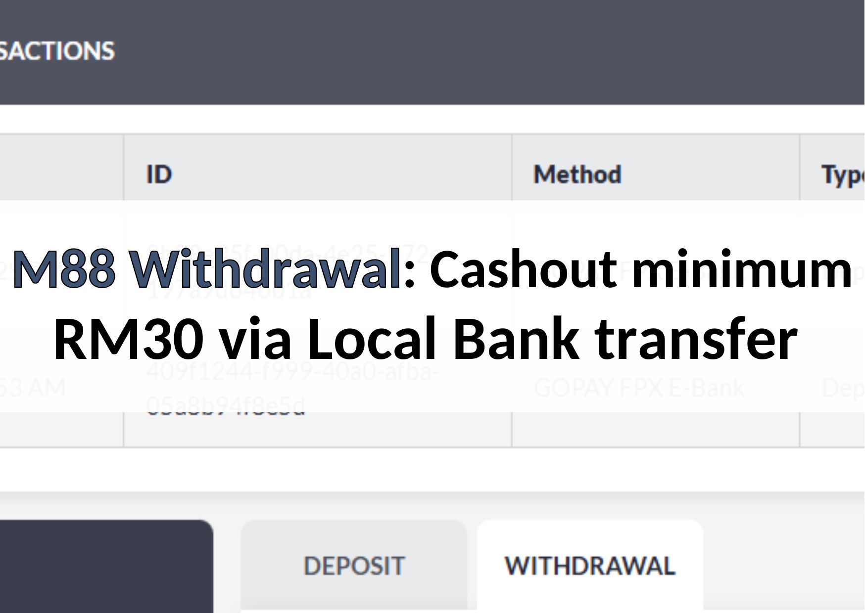 m88 withdrawal 88myr