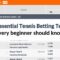 13 Essential Tennis Betting Terms every beginner should know