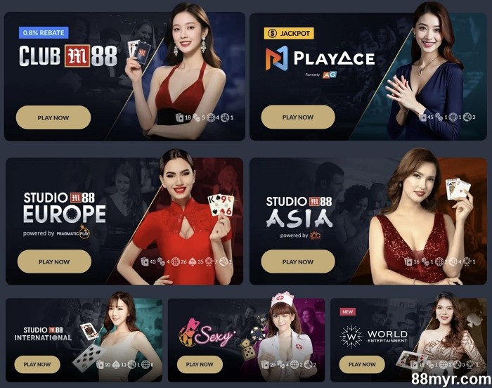 m88 live casino play game from top providers