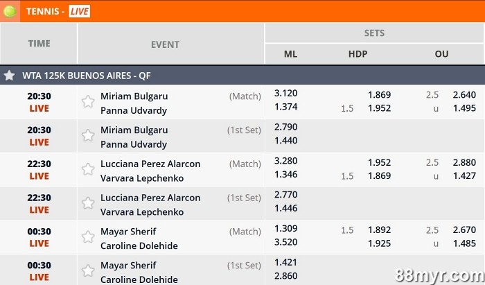 tennis betting terms and meanings explained