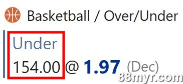 over under basketball betting under example