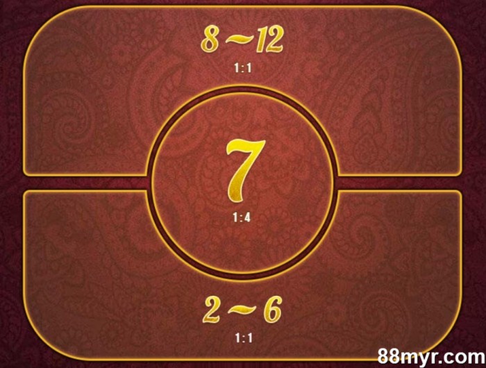 7 up 7 down game betting options