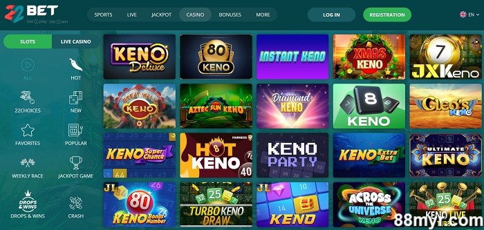 best online keno sites 22bet online