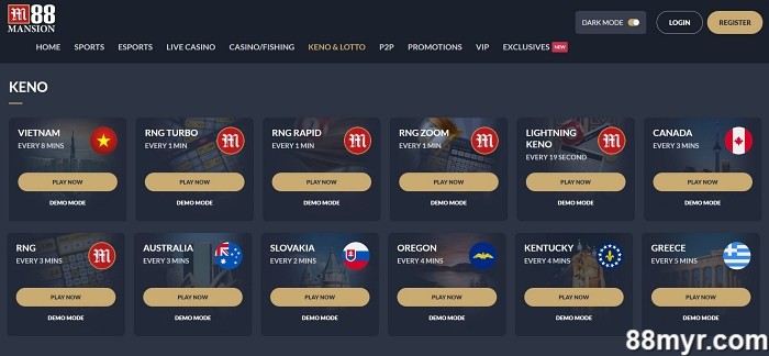 best online keno sites m88 mansion