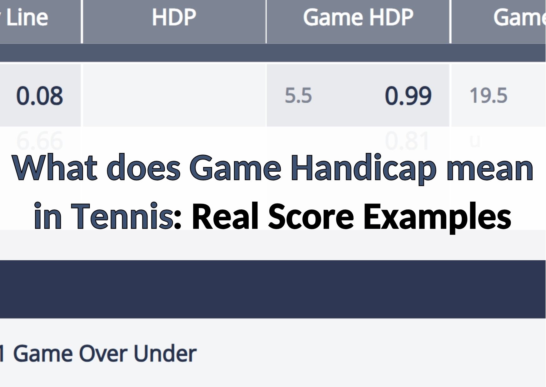 what does game handicap mean in tennis (1)